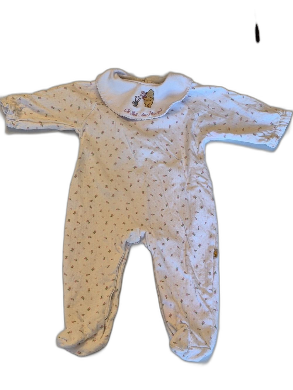 Vintage Classic Pooh Floral Footed Onesie Sleeper Romper 9 Months Disney Baby